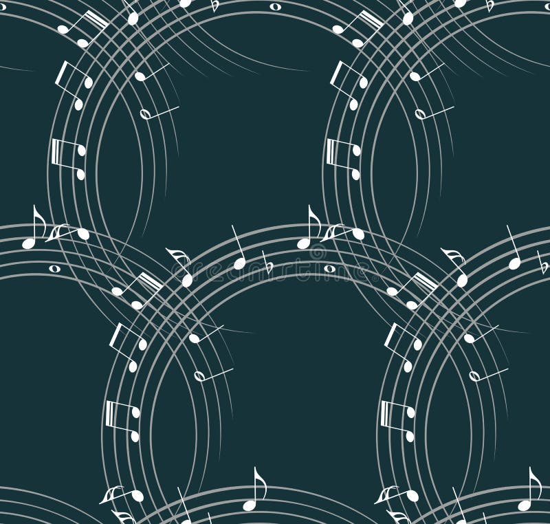 Nahtloses Muster Mit Musikanmerkungen - Vector Hintergrund Mit Spira