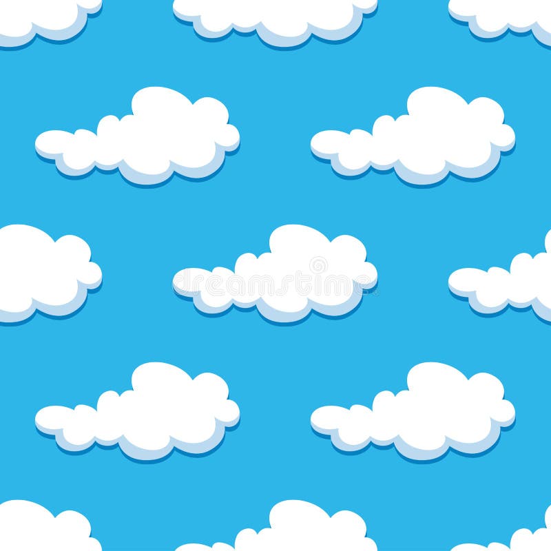 Nahtloser Hintergrund mit netten Karikaturwolken lizenzfreie abbildung Nahtloser Hintergrund mit netten Karikaturwolken lizenzfreie abbildung