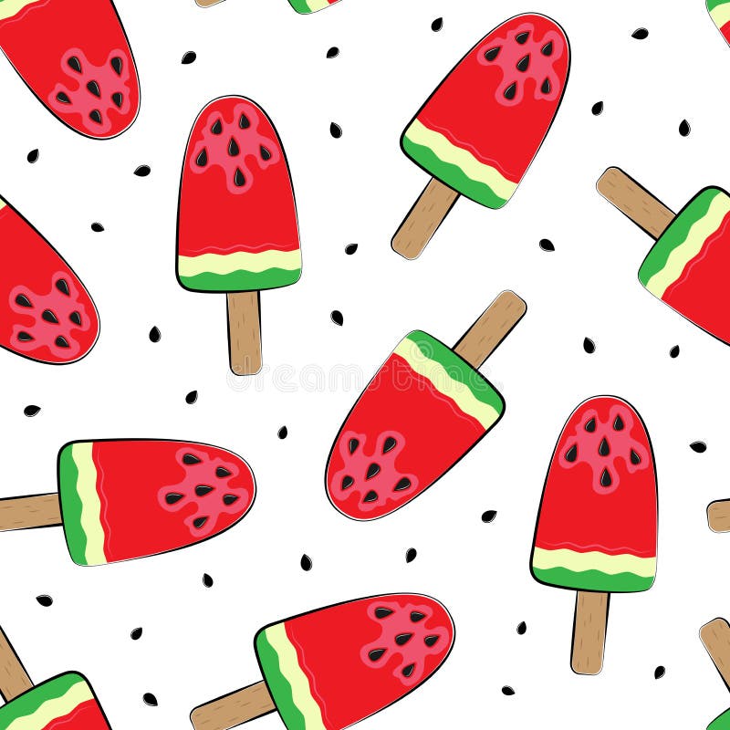 Nahtloser Hintergrund mit Wassermelone Auch im corel abgehobenen Betrag Ein einfaches Muster Junge Erwachsene lizenzfreie abbildung