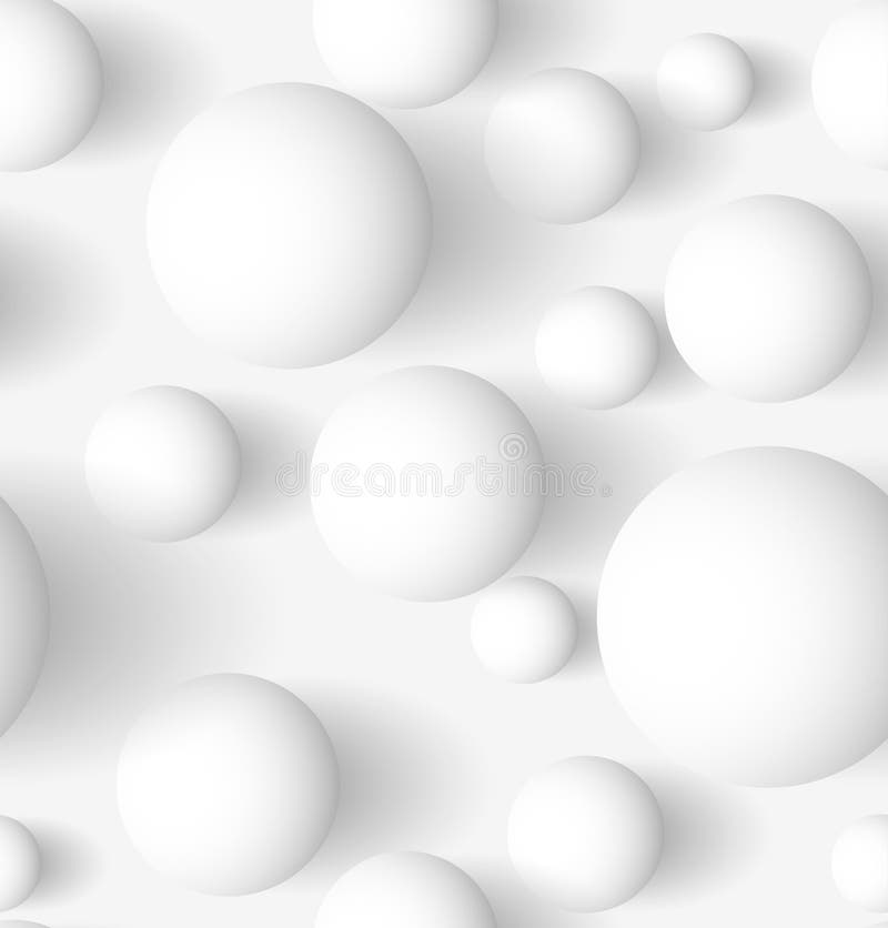 Nahtloser weißer spheric Hintergrund der Zusammenfassung 3D vektor abbildung Nahtloser weißer spheric Hintergrund der Zusammenfassung 3D vektor abbildung