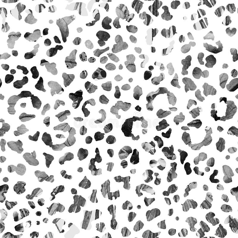 Nahtloses Aquarellmuster des Leoparden stock abbildung Nahtloses Aquarellmuster des Leoparden stock abbildung