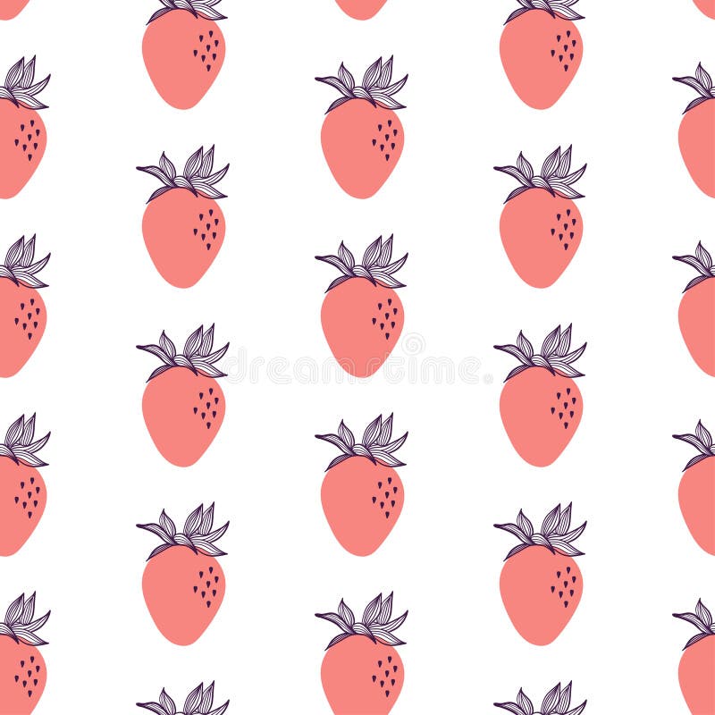 Nahtloses Modemuster von roten Erdbeeren Vektorhandgezogene Illustration eingestellt in moderne modische flache Art für Netz, Dru stock abbildung Nahtloses Modemuster von roten Erdbeeren Vektorhandgezogene Illustration eingestellt in moderne modische flache Art für Netz, Dru stock abbildung