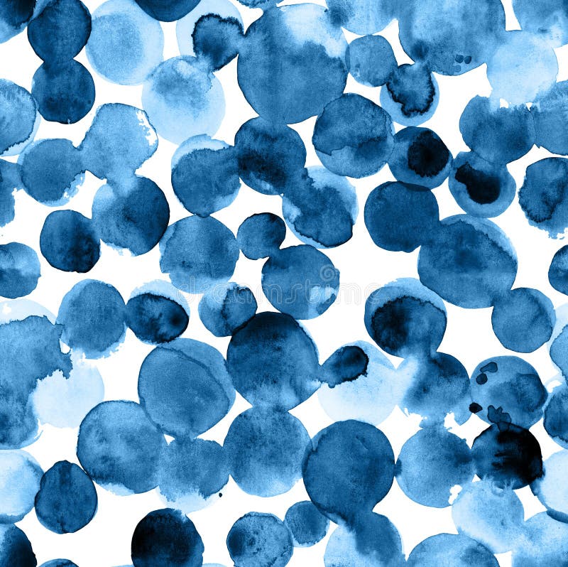 Nahtloses Muster der abstrakten blauen Aquarellfärbung stock abbildung
