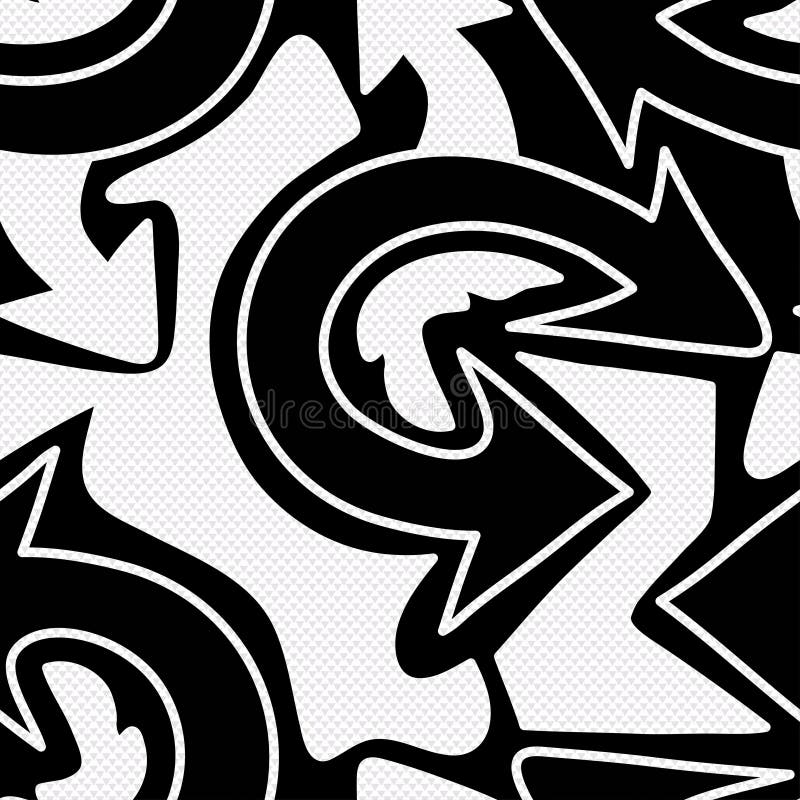 Nahtloses Muster der einfarbigen Graffitipfeile lizenzfreie abbildung Nahtloses Muster der einfarbigen Graffitipfeile lizenzfreie abbildung