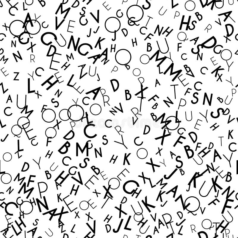 Nahtloses Muster der gelegentlichen Buchstaben stock abbildung Nahtloses Muster der gelegentlichen Buchstaben stock abbildung