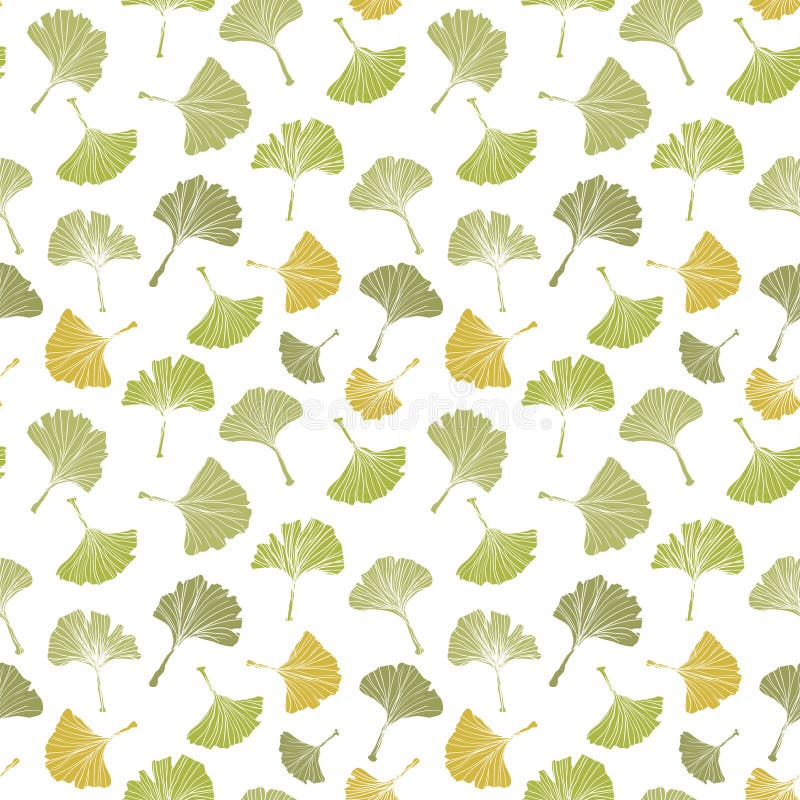 Nahtloses Muster der Ginkgo biloba Blatt-Tischdecke Schattenbild von Blättern mit weißen veinlets Getrennte vektorabbildung stock abbildung Nahtloses Muster der Ginkgo biloba Blatt-Tischdecke Schattenbild von Blättern mit weißen veinlets Getrennte vektorabbildung stock abbildung