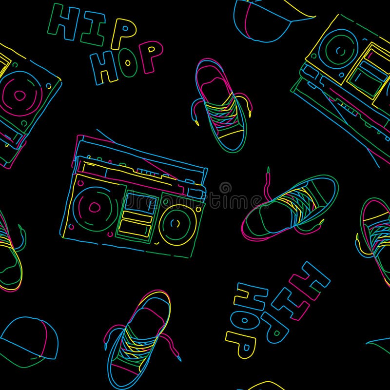 Nahtloses Muster der Hip-Hopmusik