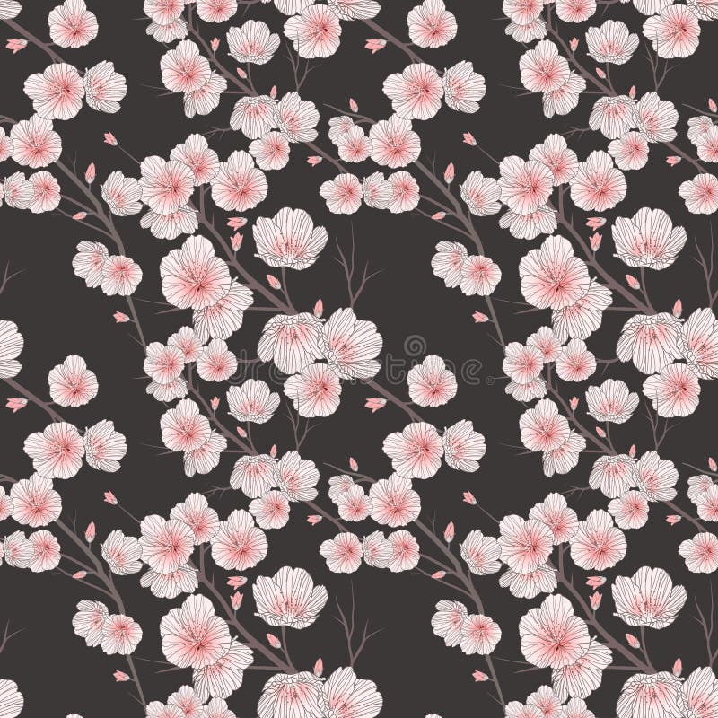 Nahtloses Muster der Kirschblüte