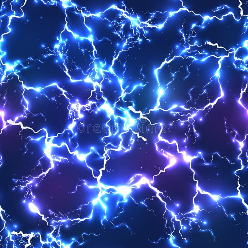 Nahtloses Muster des abstrakten blauen elektrischen Blitzes lizenzfreie abbildung