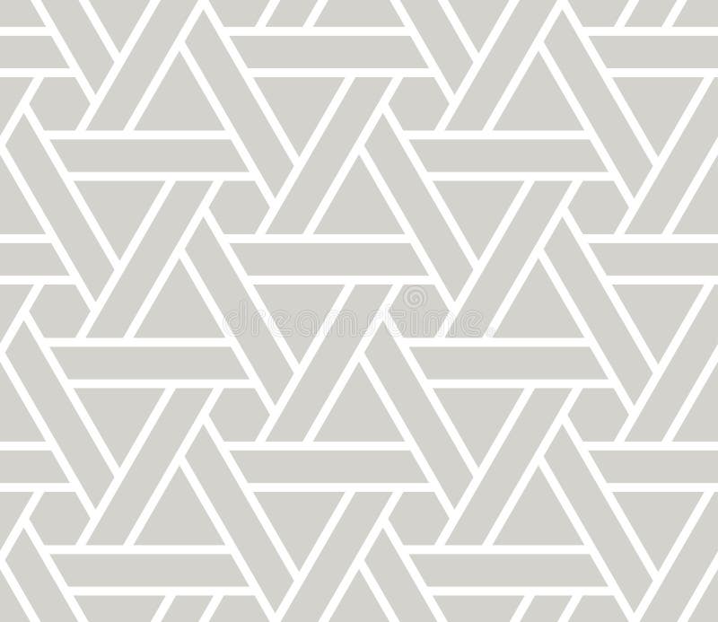 Nahtloses Muster des einfachen geometrischen Vektors der Zusammenfassung mit weißer Linie dreieckige Beschaffenheit auf grauem Hi
