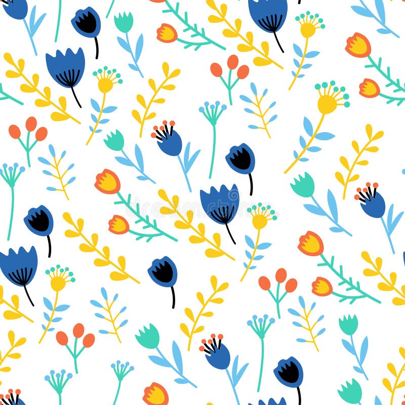 Nahtloses Muster des erstaunlichen Blumenvektors von Blumen lizenzfreie abbildung Nahtloses Muster des erstaunlichen Blumenvektors von Blumen lizenzfreie abbildung