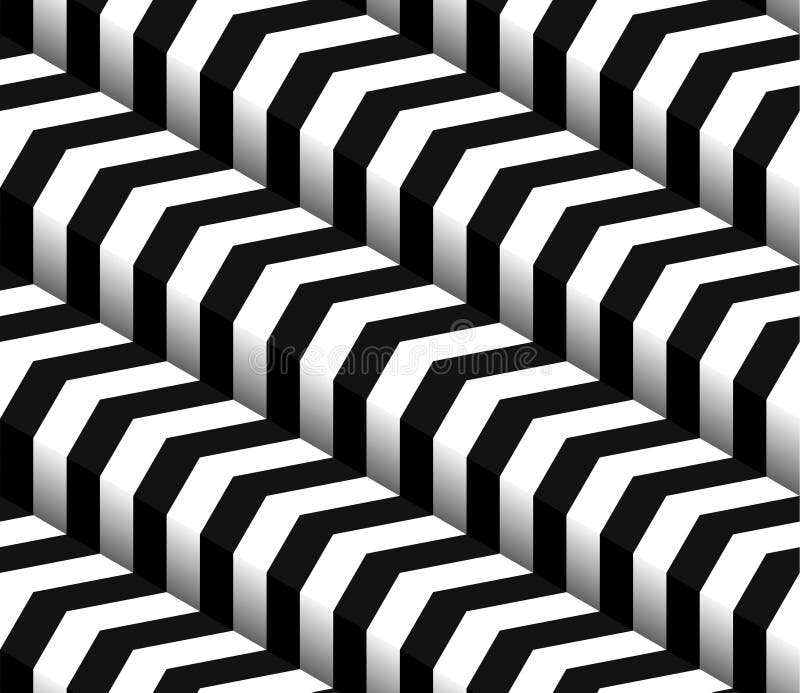 Nahtloses Muster des karierten schwarzen weißen Vektor-3d stock abbildung