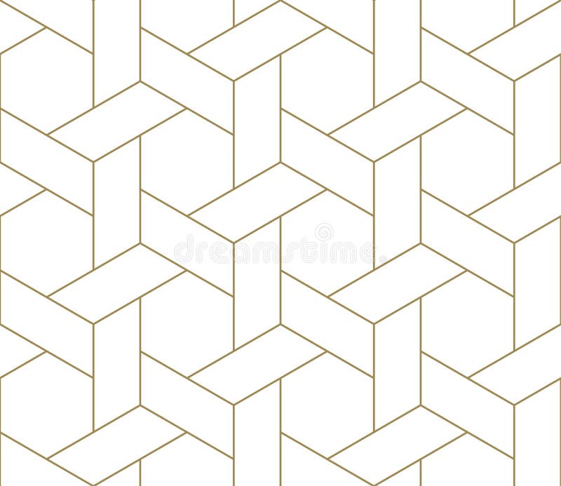 Nahtloses Muster des modernen einfachen geometrischen Vektors mit Goldlinie Beschaffenheit auf weißem Hintergrund Helle abstrakte lizenzfreie abbildung