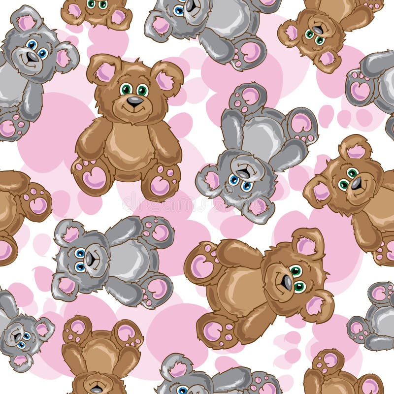 Nahtloses Muster des Teddybärvektors vektor abbildung Nahtloses Muster des Teddybärvektors vektor abbildung
