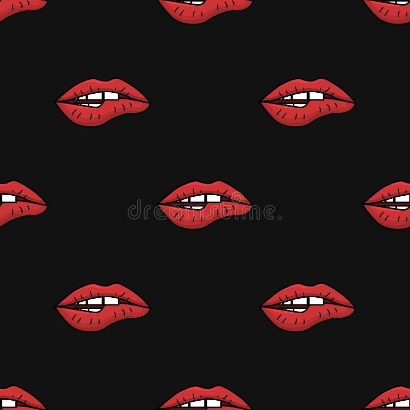 Nahtloses Muster mit den Lippen der Frauen lizenzfreie abbildung Nahtloses Muster mit den Lippen der Frauen lizenzfreie abbildung