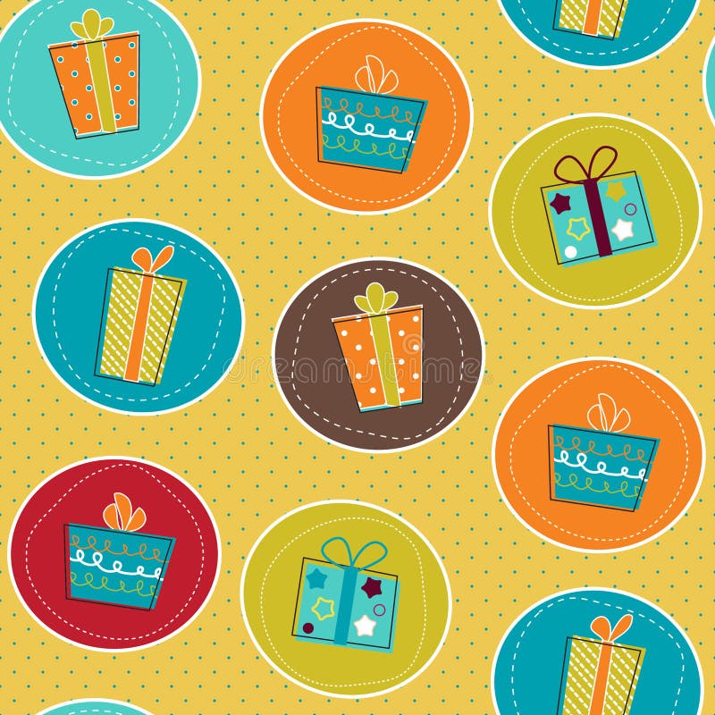Seamless pattern with gift boxes, paper wrap. Seamless pattern with gift boxes, paper wrap