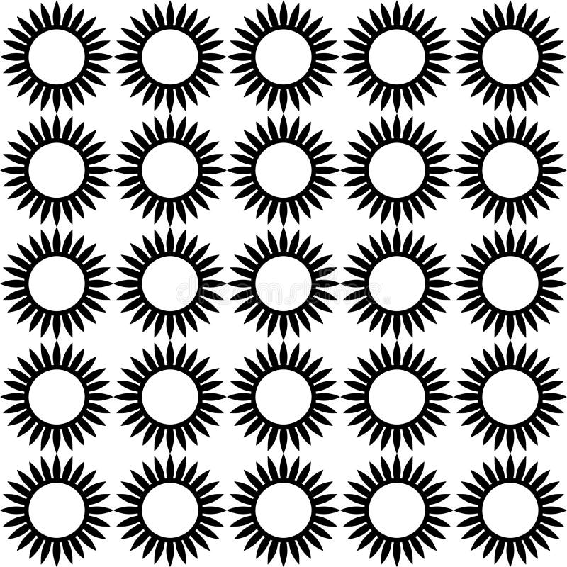 Seamless pattern with suns. Black and white background. Seamless pattern with suns. Black and white background.
