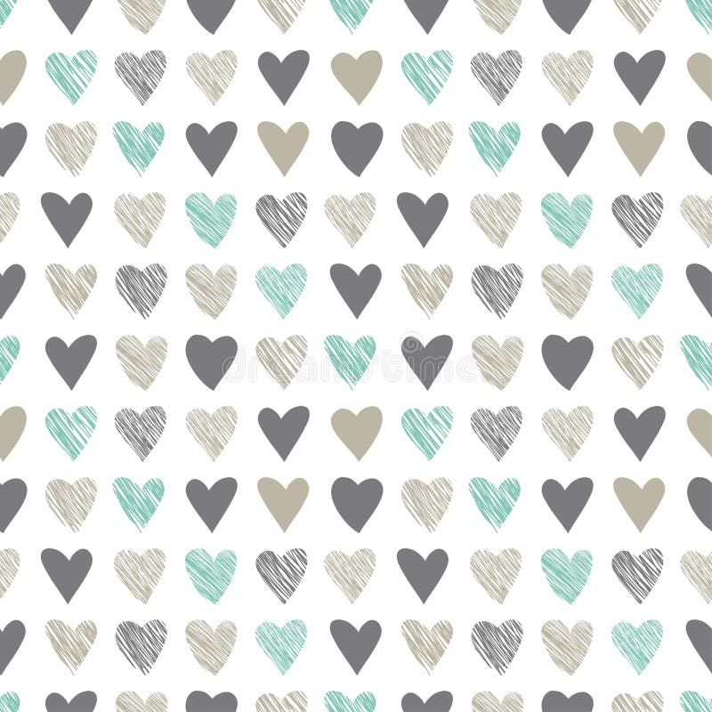 Vintage Hearts seamless pattern. Cute vector seamless pattern (tiling). Vintage Hearts seamless pattern. Cute vector seamless pattern (tiling).