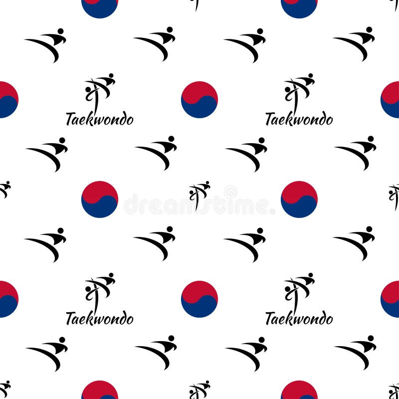 Seamless pattern taekwondo on a white background. Seamless pattern taekwondo on a white background