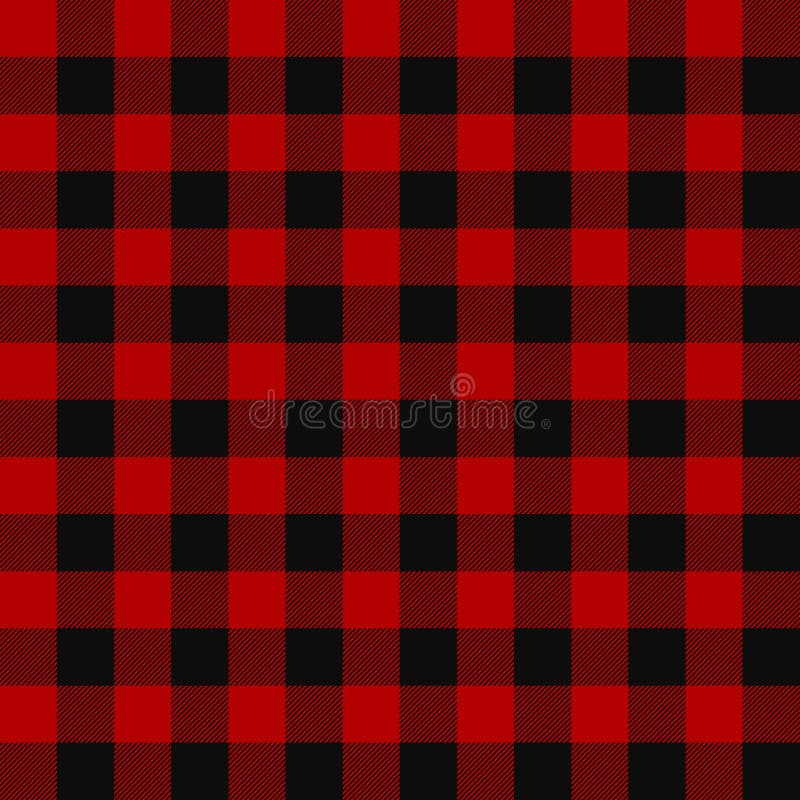 Lumberjack plaid pattern. Alternating red and black squares seamless background. Vector illustration. Lumberjack plaid pattern. Alternating red and black squares seamless background. Vector illustration.