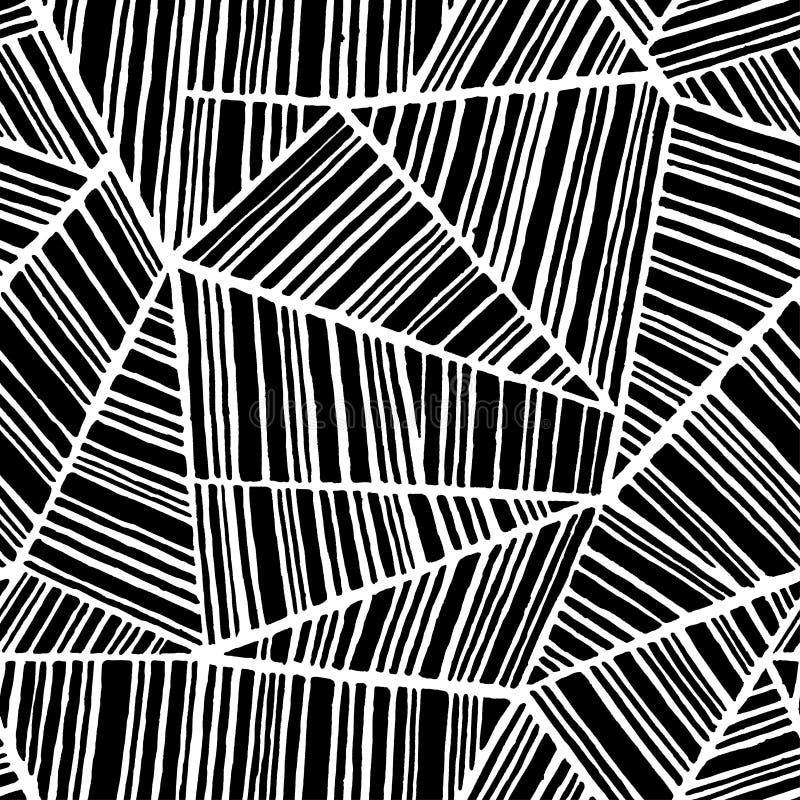 Nahtloses Schwarzweiss-Muster Gezeichnet durch Tinte auf Papier handarbeit Ethnische und Stammes- Motive Patchworktapete Vektor lizenzfreie abbildung Nahtloses Schwarzweiss-Muster Gezeichnet durch Tinte auf Papier handarbeit Ethnische und Stammes- Motive Patchworktapete Vektor lizenzfreie abbildung