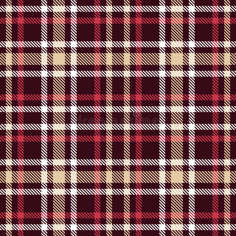 Red and brown tartan seamless vector pattern. Checkered plaid texture. Geometrical simple square dark background for fabric, textile, cloth, clothing, shirts, shorts, dress, blanket, wrapping design. Red and brown tartan seamless vector pattern. Checkered plaid texture. Geometrical simple square dark background for fabric, textile, cloth, clothing, shirts, shorts, dress, blanket, wrapping design