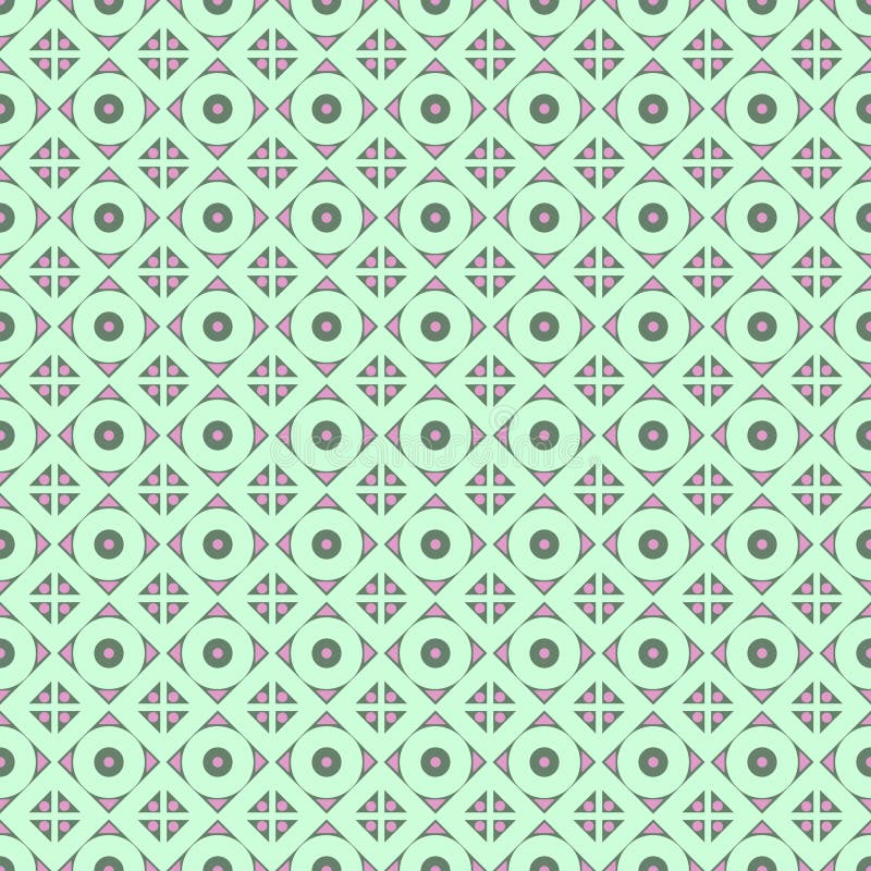 Nahtloses vektormuster Symmetrischer geometrischer abstrakter Hintergrund mit Raute und Kreise in den Türkisfarben vektor abbildung Nahtloses vektormuster Symmetrischer geometrischer abstrakter Hintergrund mit Raute und Kreise in den Türkisfarben vektor abbildung