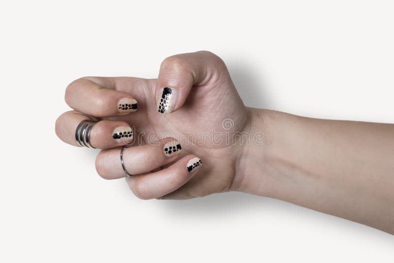 Nail art hand stock image. Image of hand, polish, rings 53858535