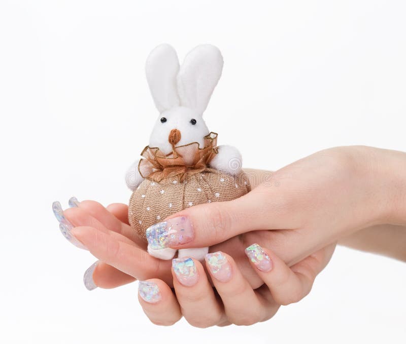 Hand Made Rabbit with Pink Flower Stock Image Image of daisy
