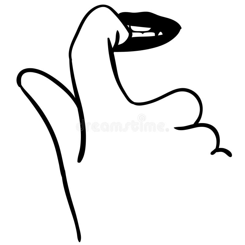 Nail Biting Vector Illustration by Crafteroks Stock Vector