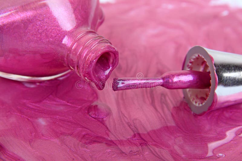 Colored Nail Polish Spilling from Bottles Stock Photo Image of beauty