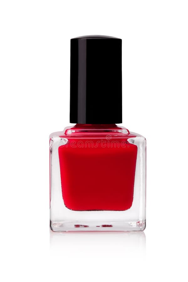Red Nail Polish Bottle Over White Stock Photo Image of polish, makeup 32053786