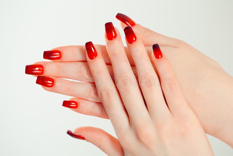 Nail Polish. Art Manicure. Modern Style Red Black Gradient Nail Polish Stock Image - Image of female, black: 178391389 Nail Polish. Art Manicure. Modern Style Red Black Gradient Nail Polish Stock Image - Image of female, black: 178391389