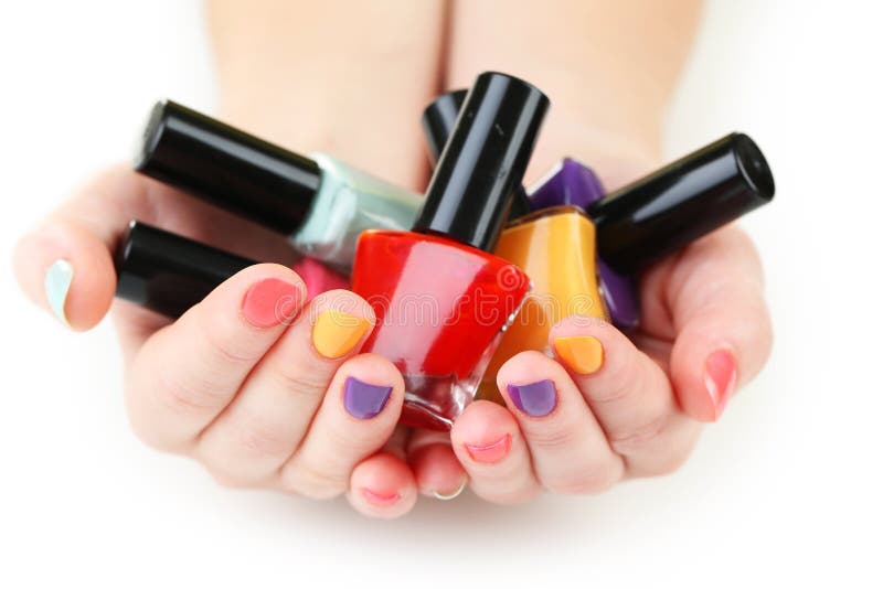 Nail polish bottles stock photo. Image of fashion, flower - 24493266