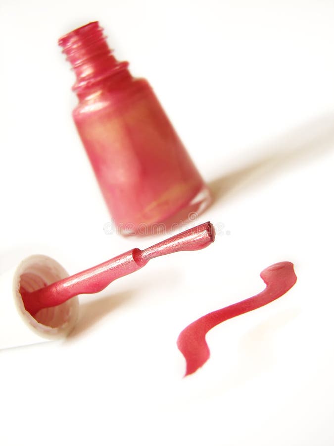 Nail polish composition, isolated, close-up royalty free stock images