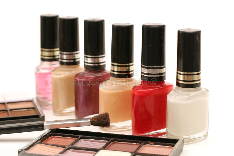 Nail Polish & Cosmetics W/brushes Stock Image Image of finger, chic
