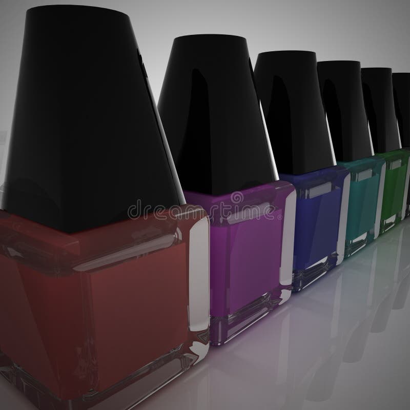 Nail Polish Different Colors Row Stock Illustrations 3 Nail Polish