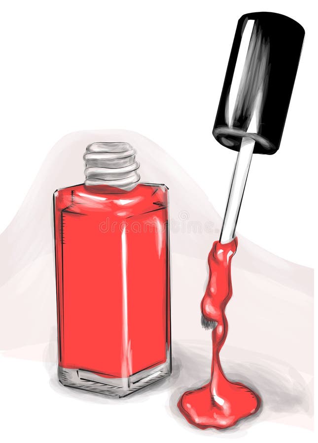 Nail polish drawing stock illustration. Illustration of drawing 80081489