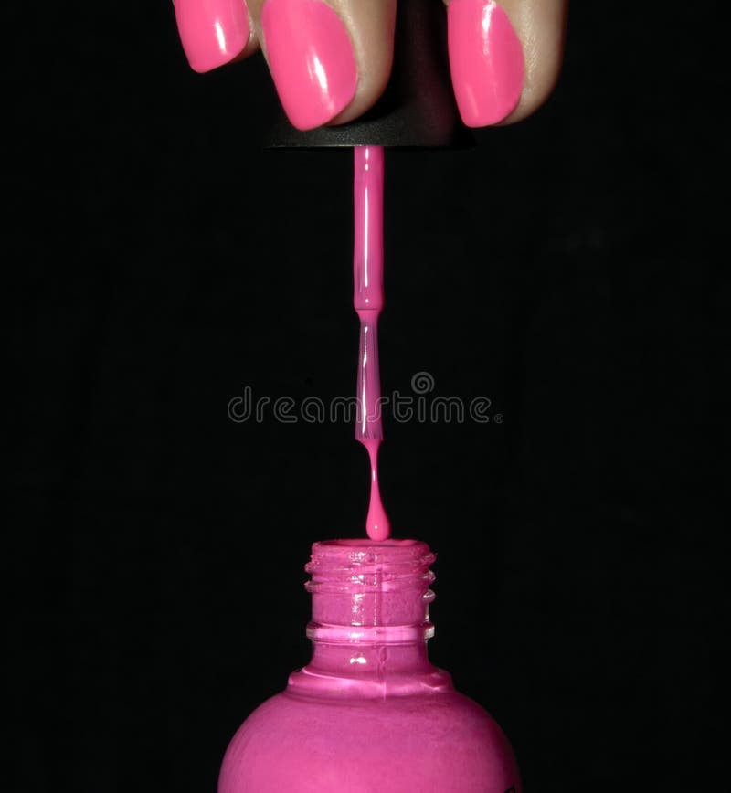 Nail Polish Drop Pink stock images