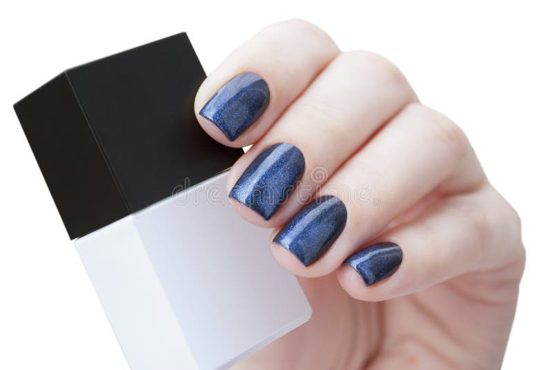 Nail Polish in Hand, Closeup Stock Image Image of color, container