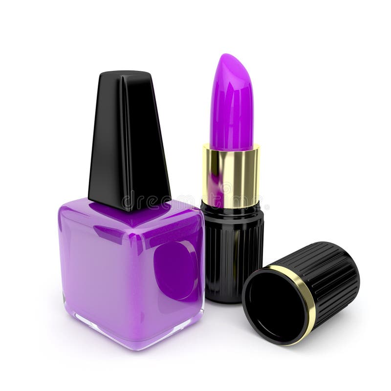 Nail polish and lipstick stock illustration. Illustration of glass