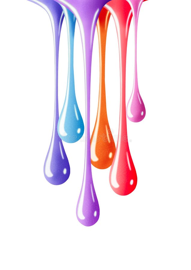Nail Polish Liquid Drops Splash Paint with Glitter Stock Illustration