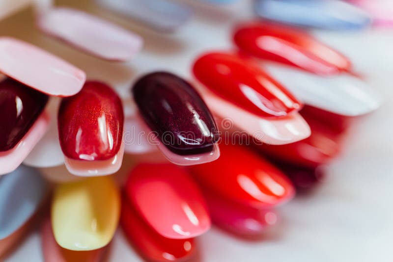 Nail samples, big collection of finger nails in various color stock image Nail samples, big collection of finger nails in various color stock image