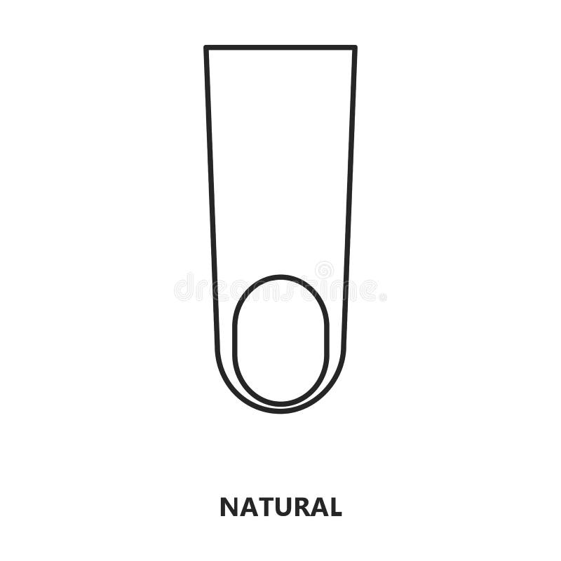 Shapes of Nails. Black and White Illustration for Professional Manicure