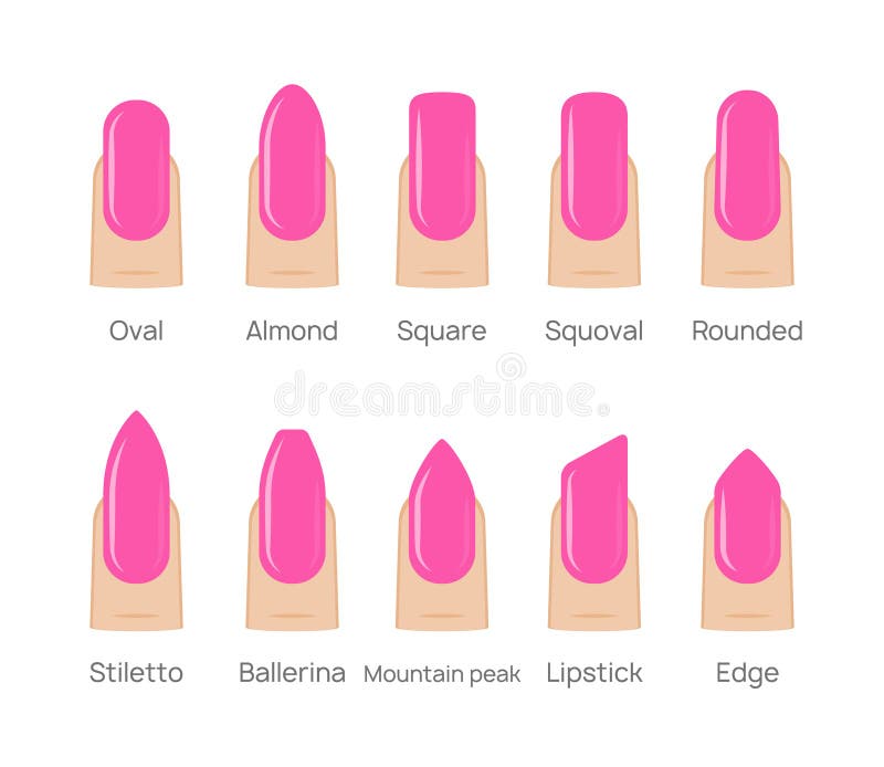 Nail Shapes Stock Illustrations – 705 Nail Shapes Stock Illustrations ...