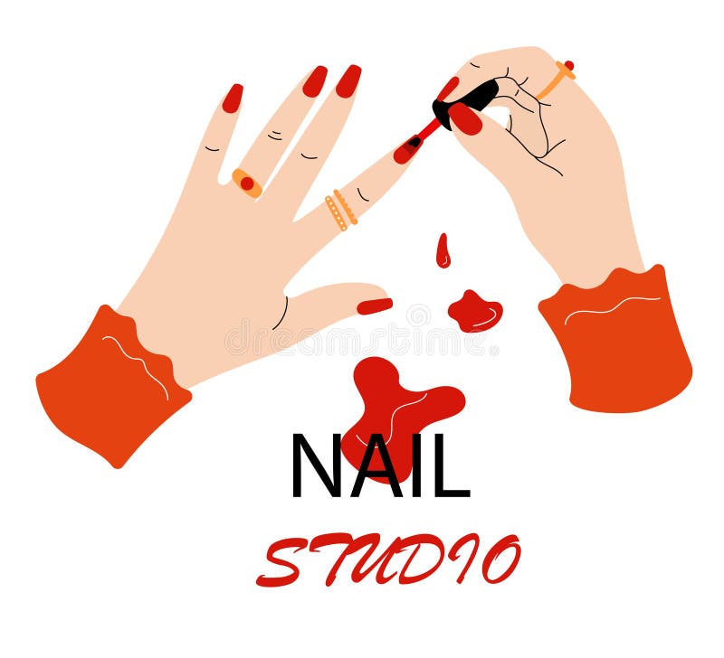 Premium Vector  Manicure. female manicured hands. lady painting, polishing  nails.