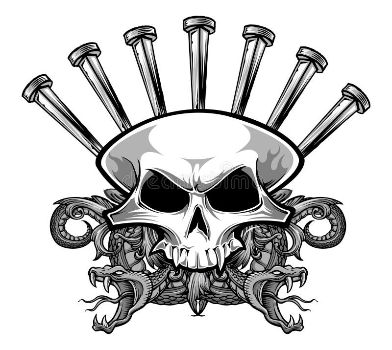 Nailing skull royalty free illustration Nailing skull royalty free illustration