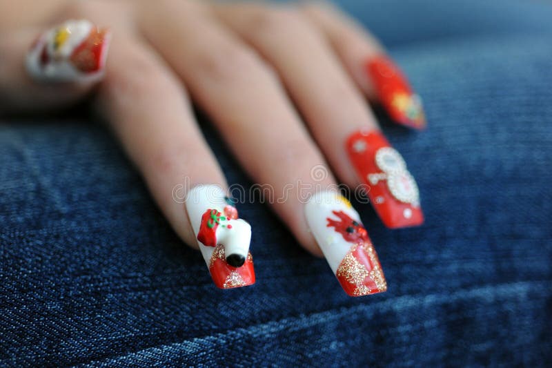 Nails for Christmas time stock photo. Image of elegance 13407394