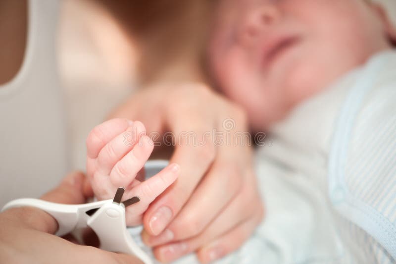Nails trimming stock image. Image of infant, hands, baby 36991553