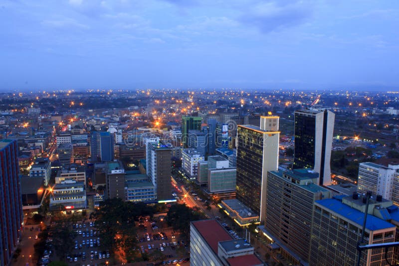 Night falls over Nairobi City is Kenya's capital and East Africa's largest city with a population of 4 million people. Night falls over Nairobi City is Kenya's capital and East Africa's largest city with a population of 4 million people.